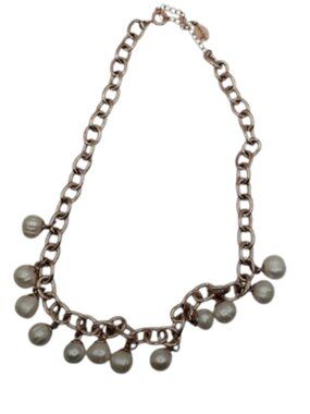 Mestige Freshwater Pearl Chain Necklace Gold Tone Beachy Elegance Natural